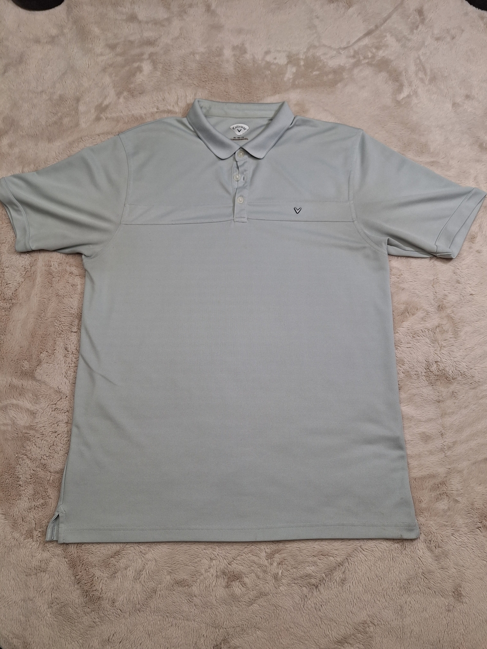 Callaway Men's Golf Polo Shirt Gray Solid Short Sleeve Logo Easy Care XXL